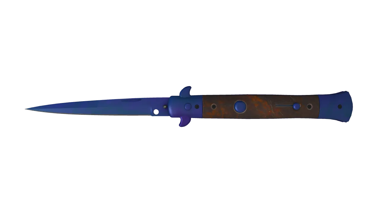 Stiletto Knife | Doppler (Sapphire) seed #701, front