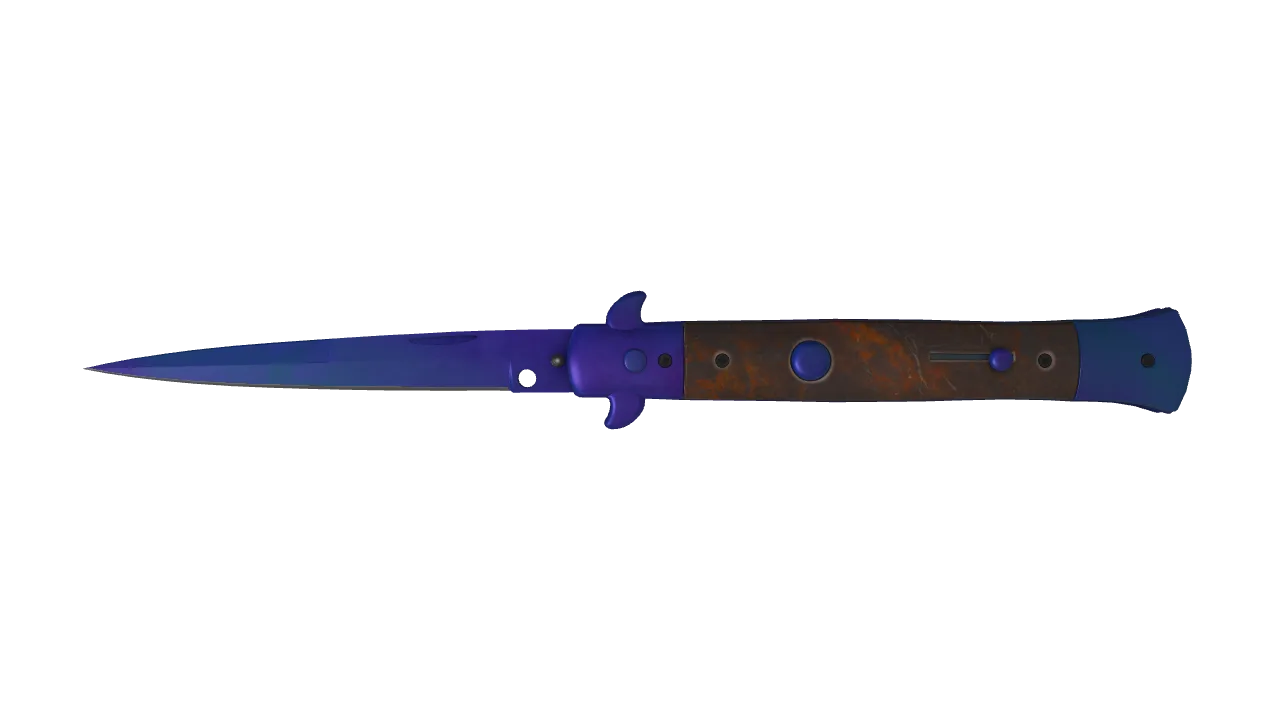 Stiletto Knife | Doppler (Sapphire) seed #732, front
