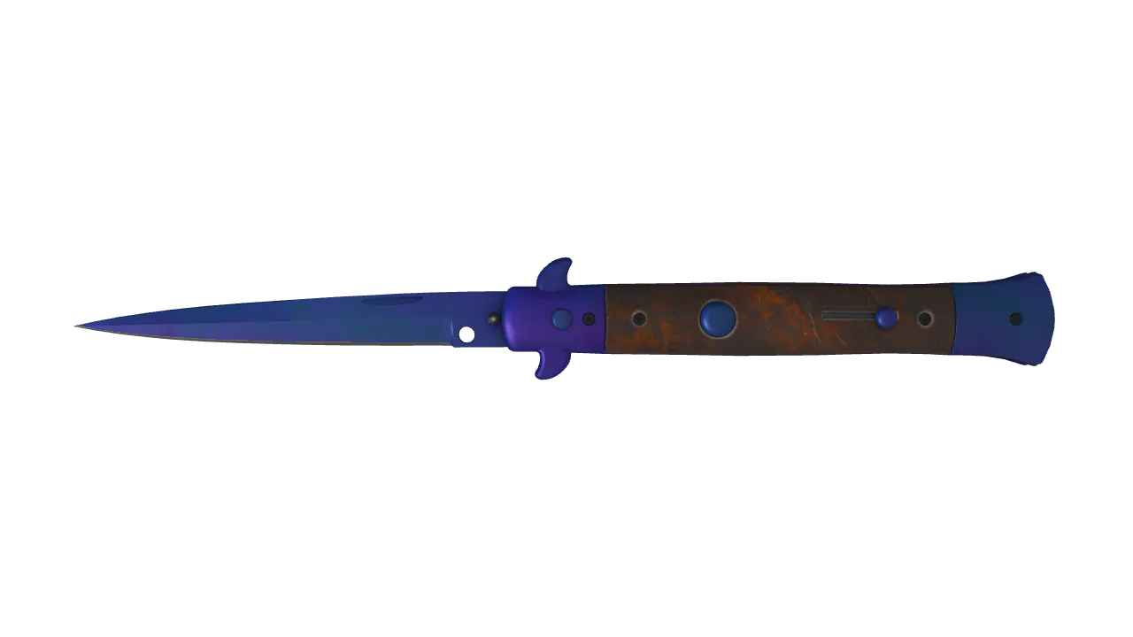 Stiletto Knife | Doppler (Sapphire) seed #736, front