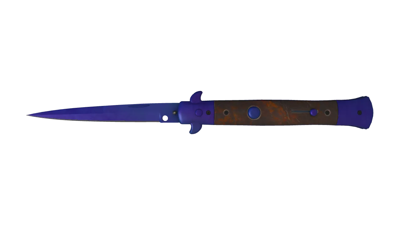 Stiletto Knife | Doppler (Sapphire) seed #775, front