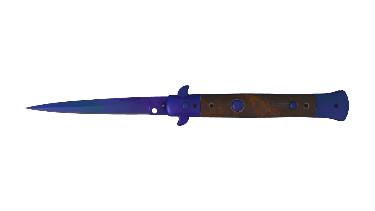 Stiletto Knife | Doppler (Sapphire) seed #786, front