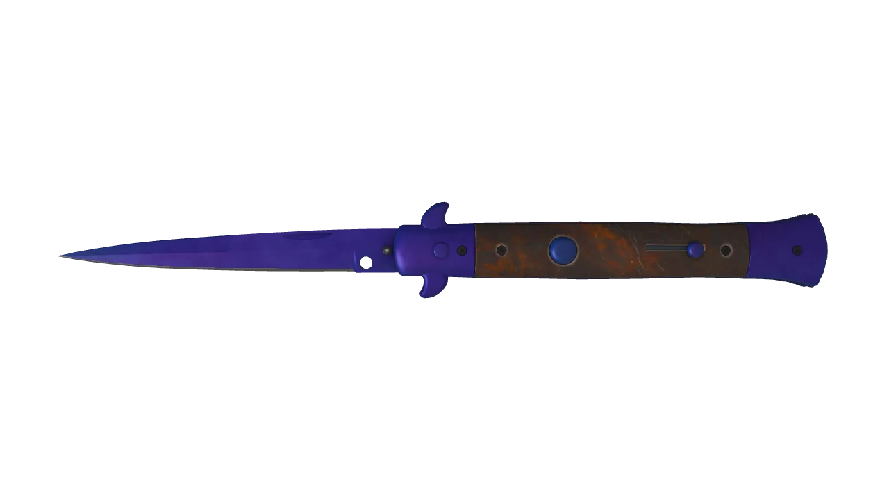 Stiletto Knife | Doppler (Sapphire) seed #789, front