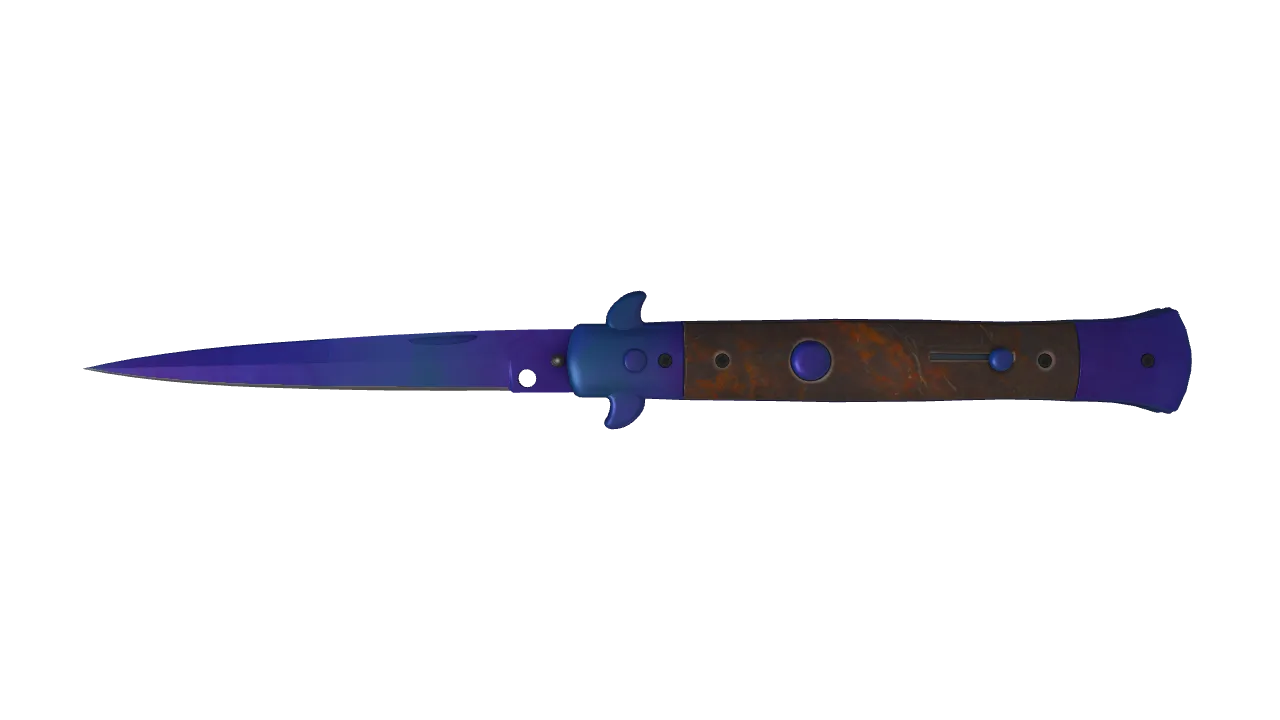 Stiletto Knife | Doppler (Sapphire) seed #808, front