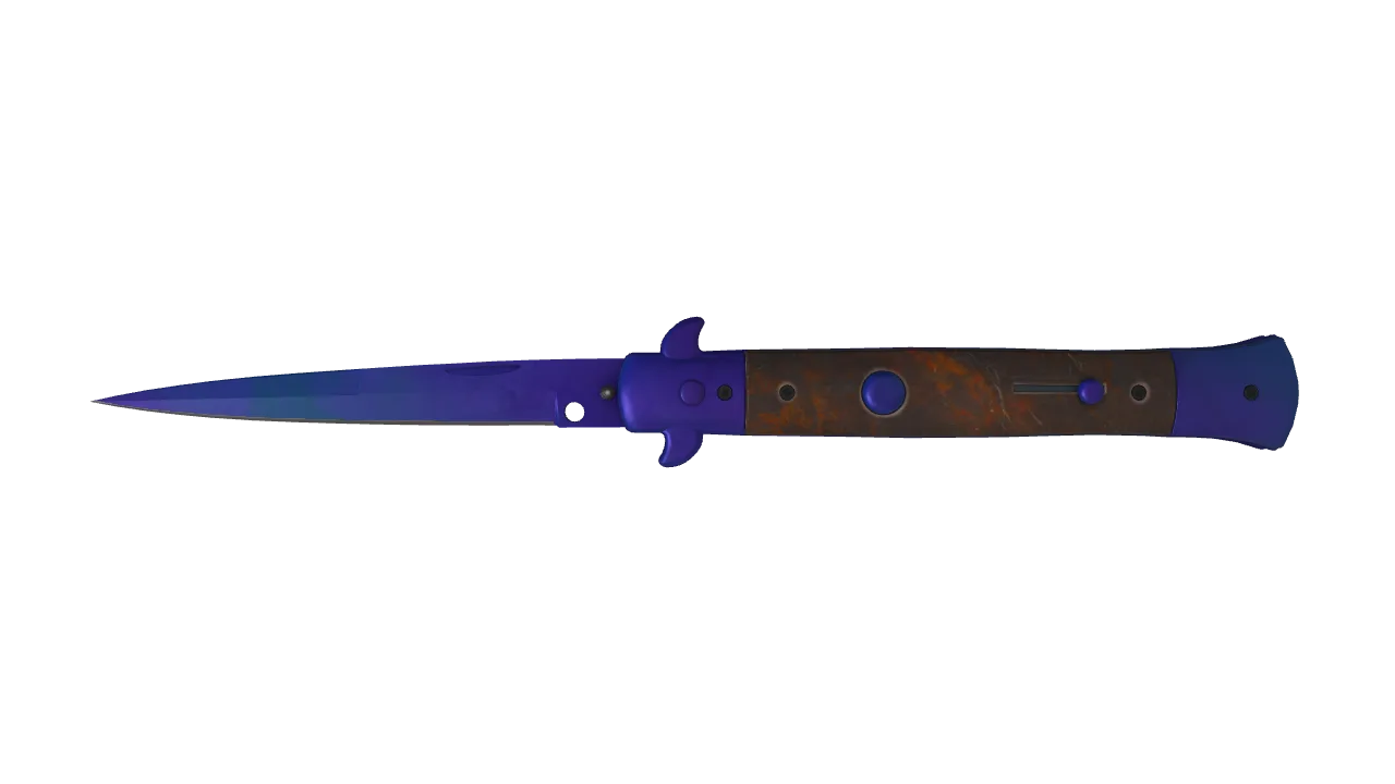 Stiletto Knife | Doppler (Sapphire) seed #817, front
