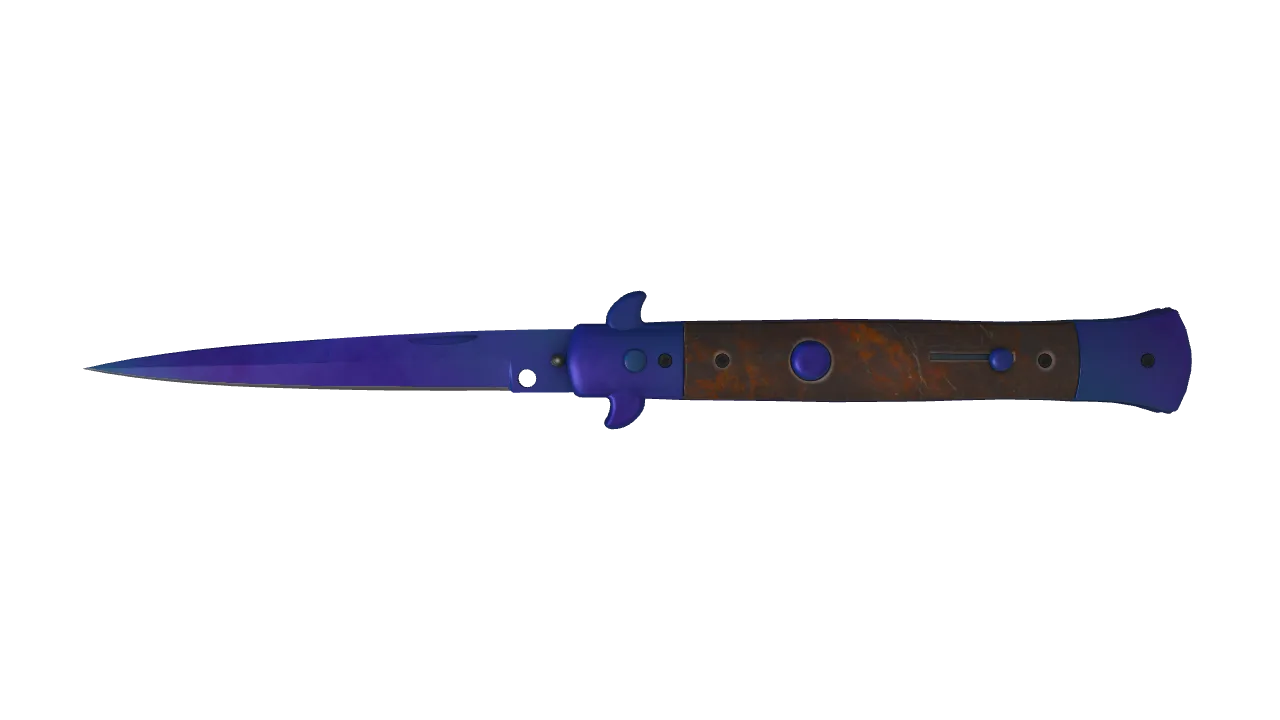 Stiletto Knife | Doppler (Sapphire) seed #819, front