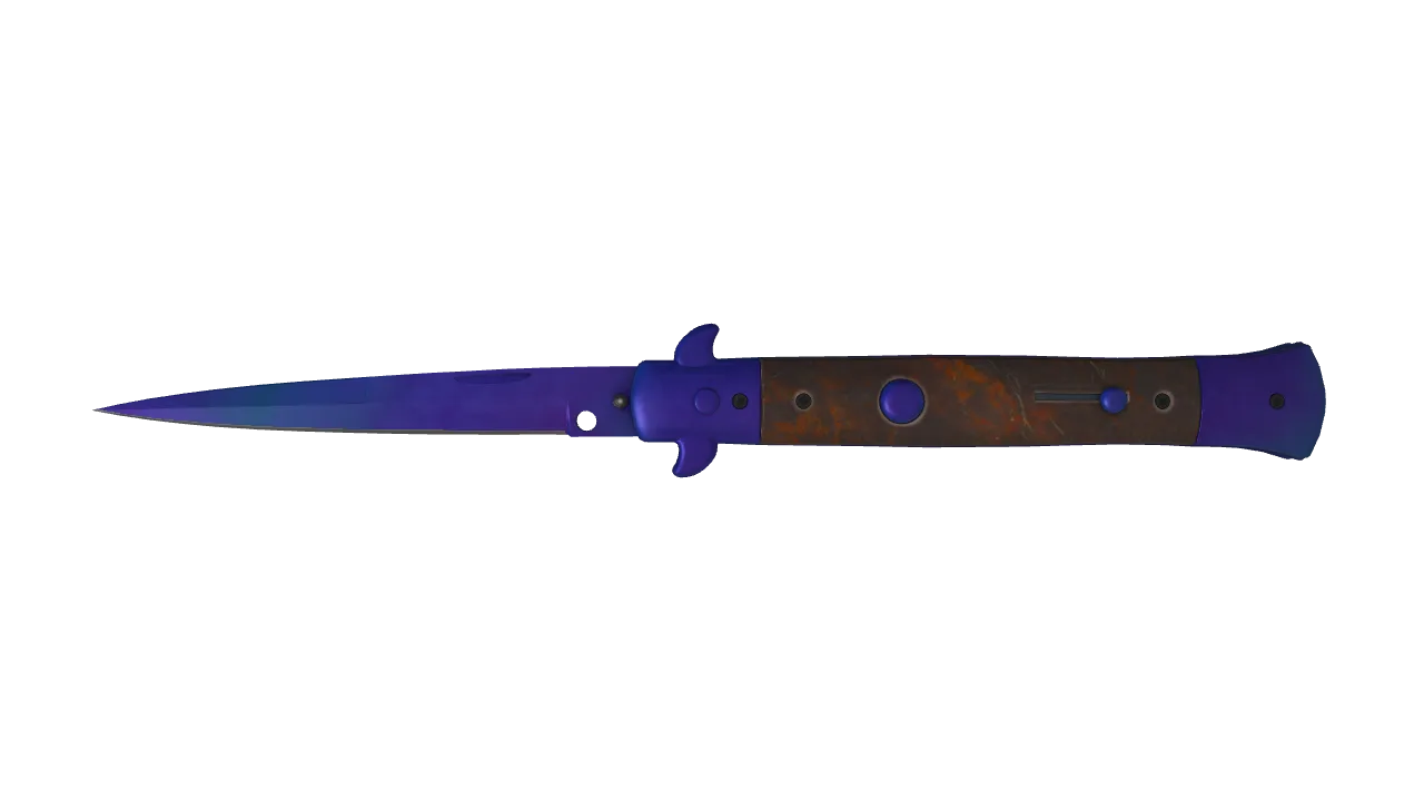 Stiletto Knife | Doppler (Sapphire) seed #820, front