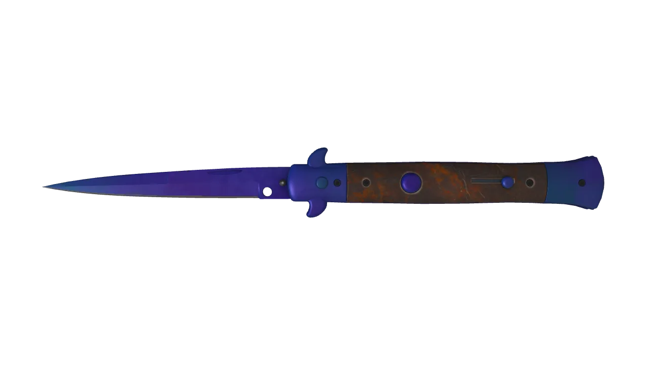 Stiletto Knife | Doppler (Sapphire) seed #836, front