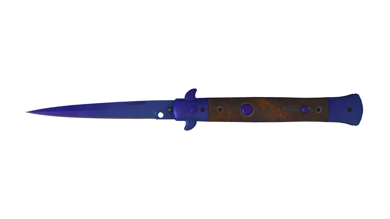 Stiletto Knife | Doppler (Sapphire) seed #838, front