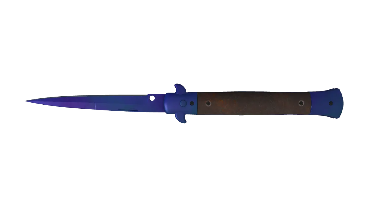 Stiletto Knife | Doppler (Sapphire) seed #877, back