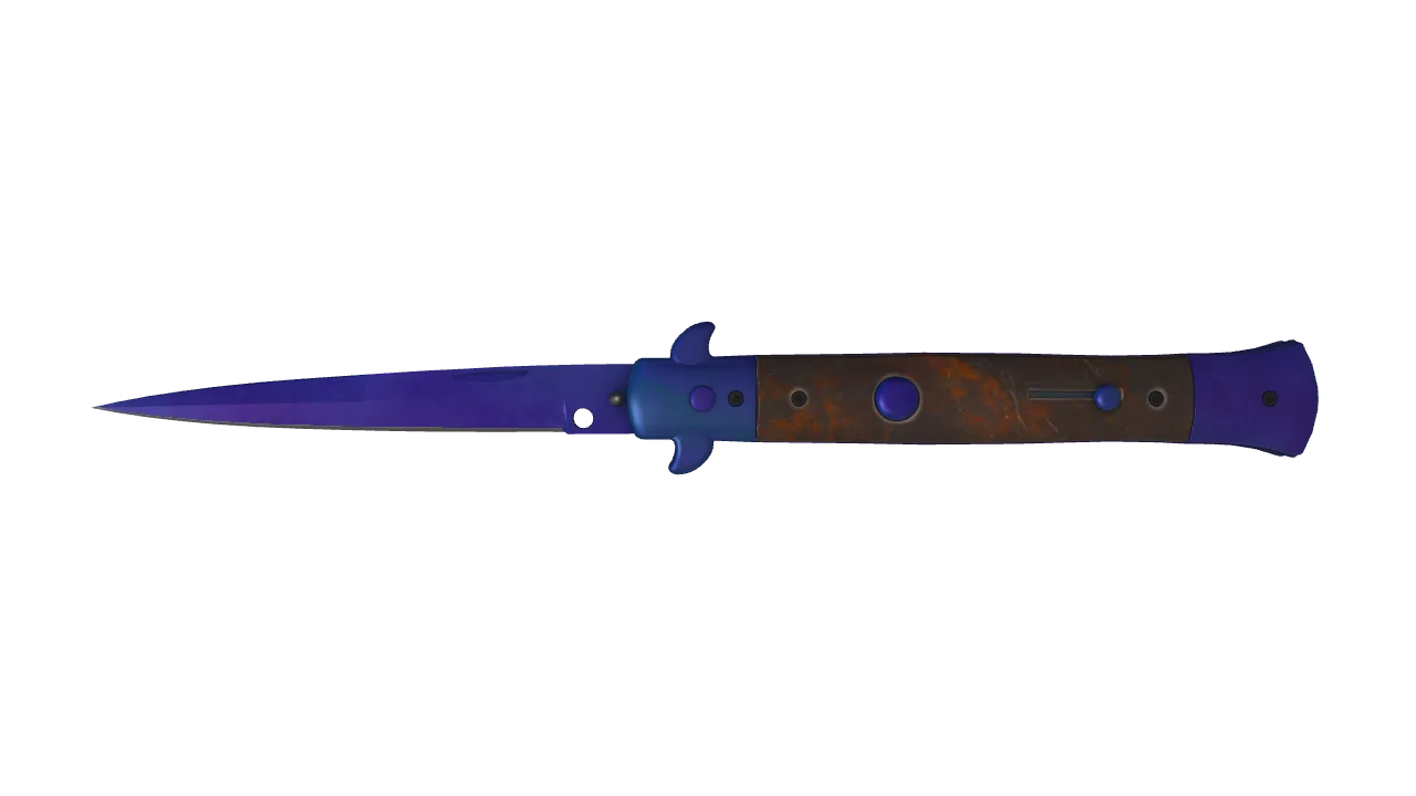 Stiletto Knife | Doppler (Sapphire) seed #880, front