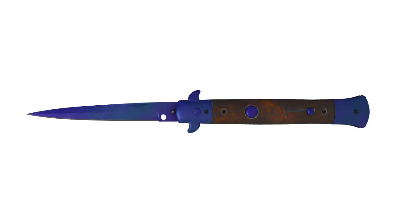 Stiletto Knife | Doppler (Sapphire) seed #891, front