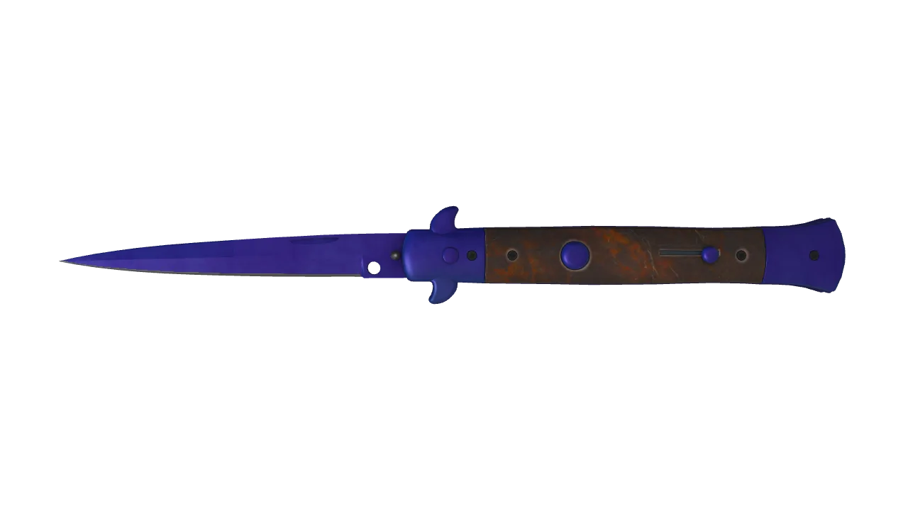 Stiletto Knife | Doppler (Sapphire) seed #897, front