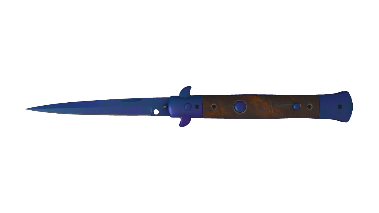 Stiletto Knife | Doppler (Sapphire) seed #911, front