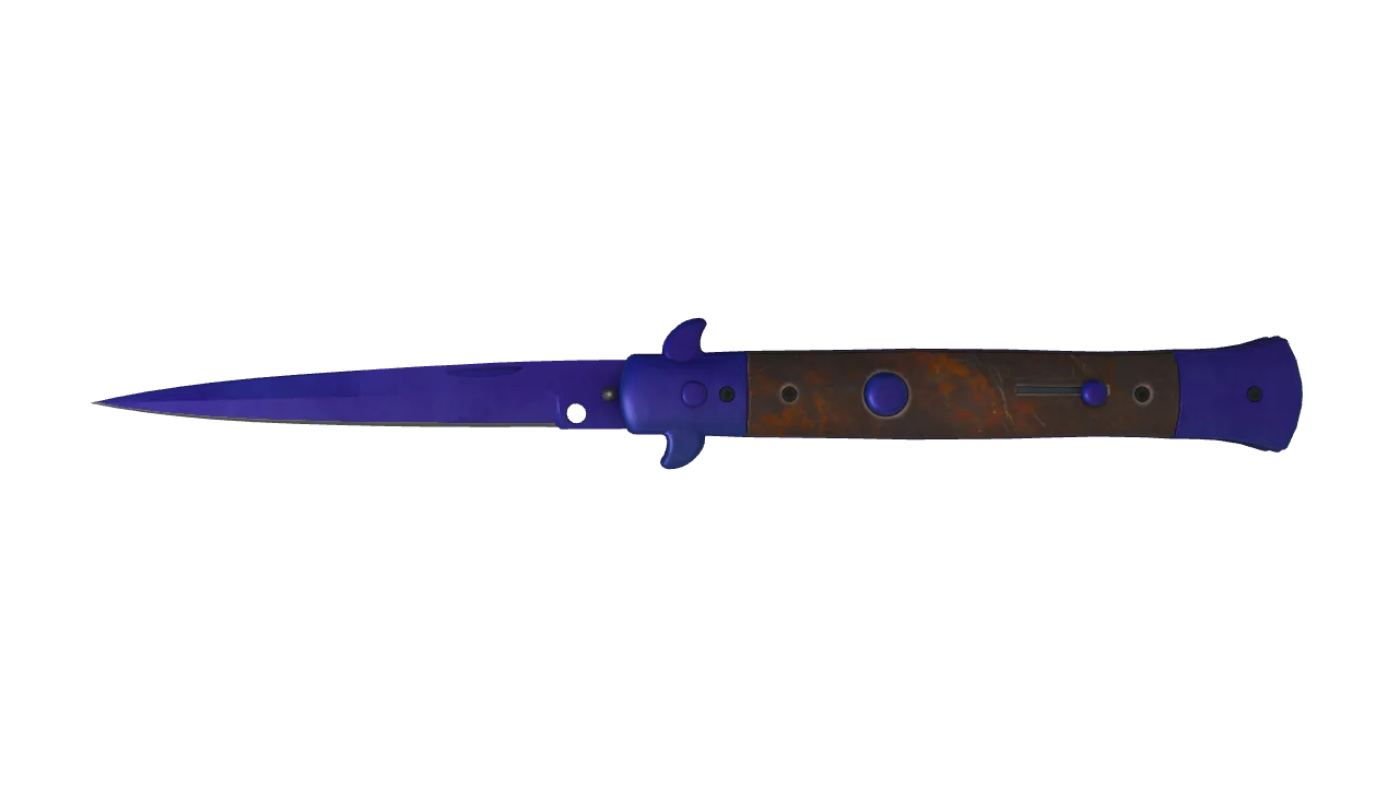 Stiletto Knife | Doppler (Sapphire) seed #961, front