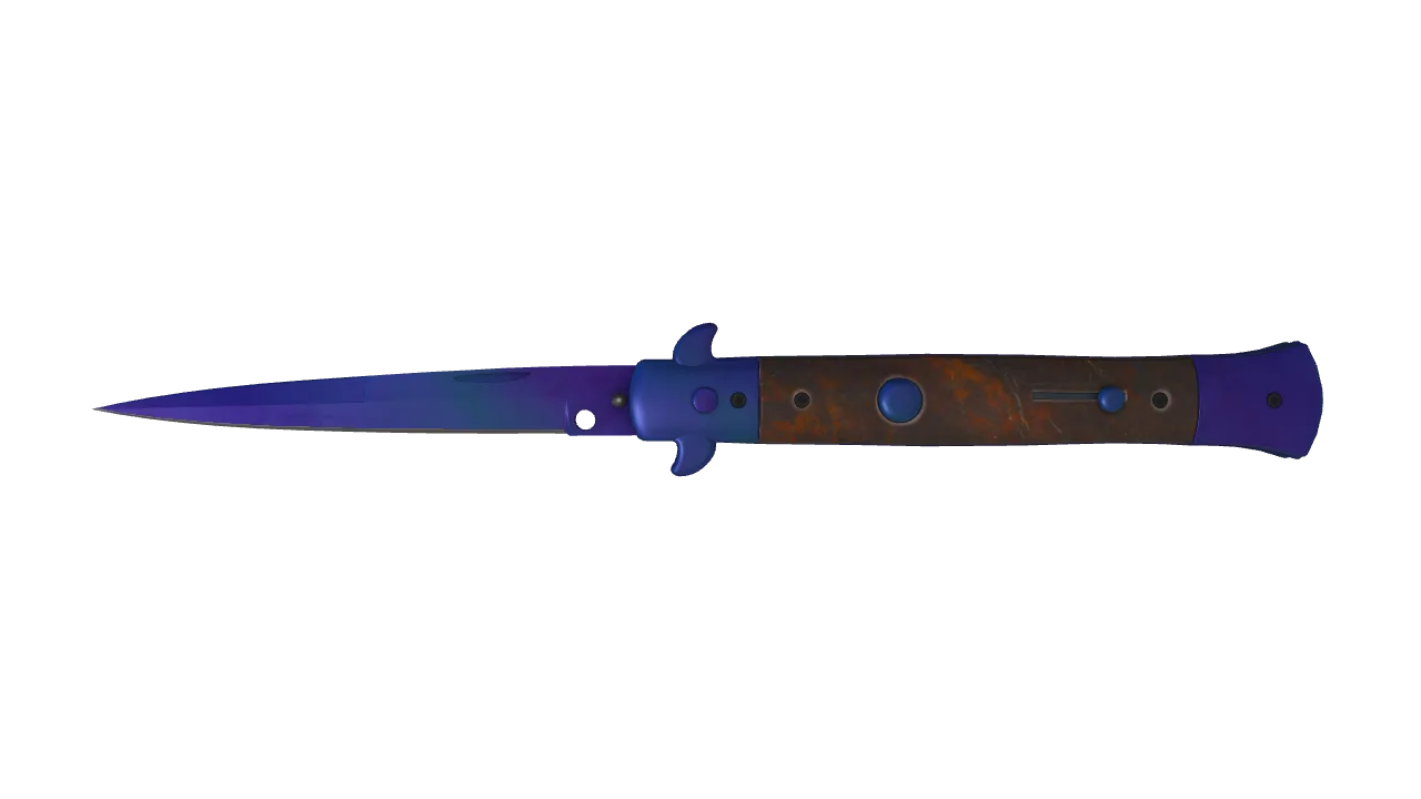 Stiletto Knife | Doppler (Sapphire) seed #964, front