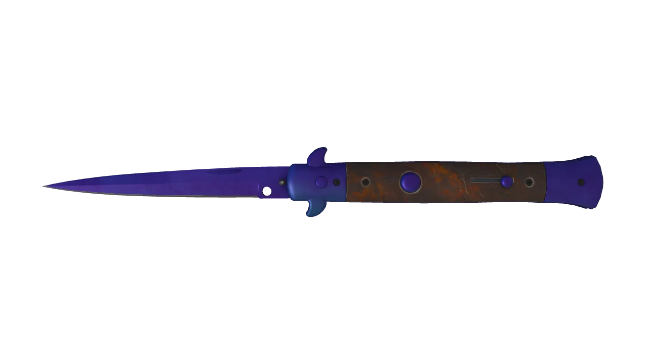 Stiletto Knife | Doppler (Sapphire) seed #965, front