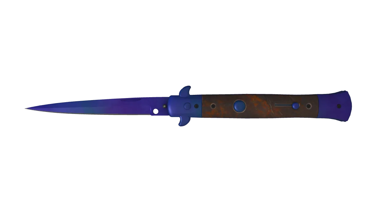 Stiletto Knife | Doppler (Sapphire) seed #978, front