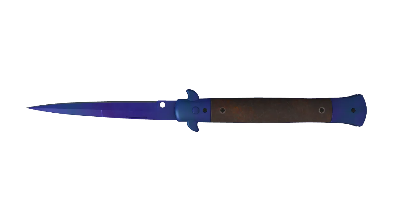 Stiletto Knife | Doppler (Sapphire) seed #98, back