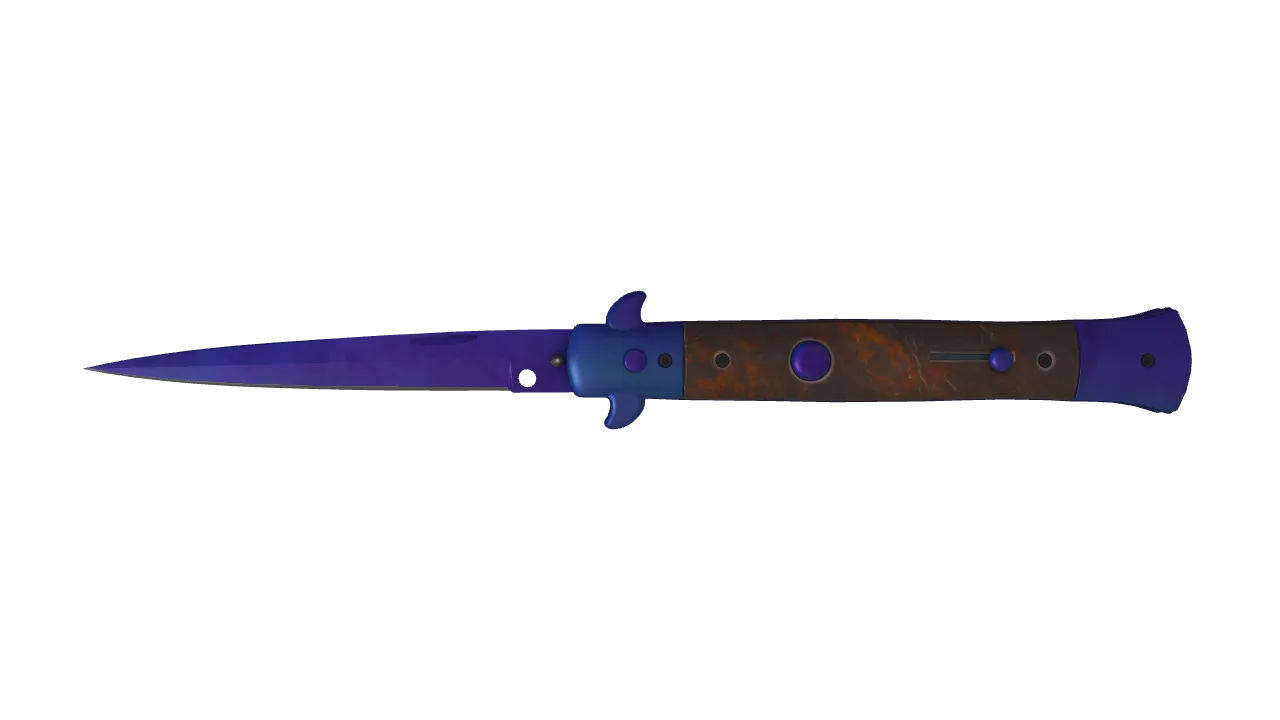 Stiletto Knife | Doppler (Sapphire) seed #985, front