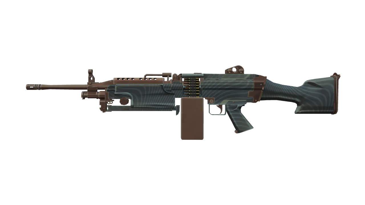 M249 | Submerged (Factory New) — Dust II light, front