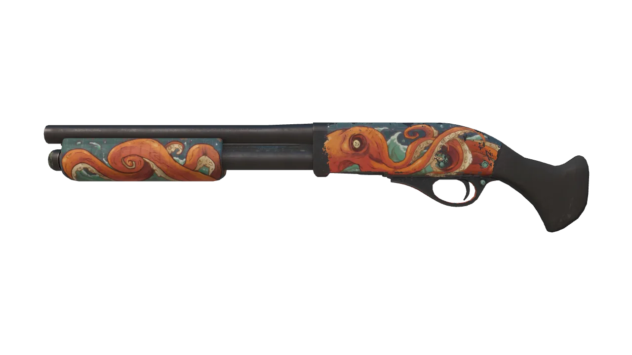 Sawed-Off | The Kraken (Field-Tested) — Dust II light, front