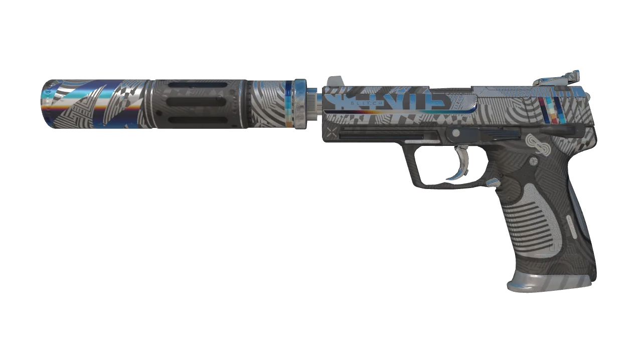 USP-S | Spiral Glitch (Factory New) — Dust II light, front