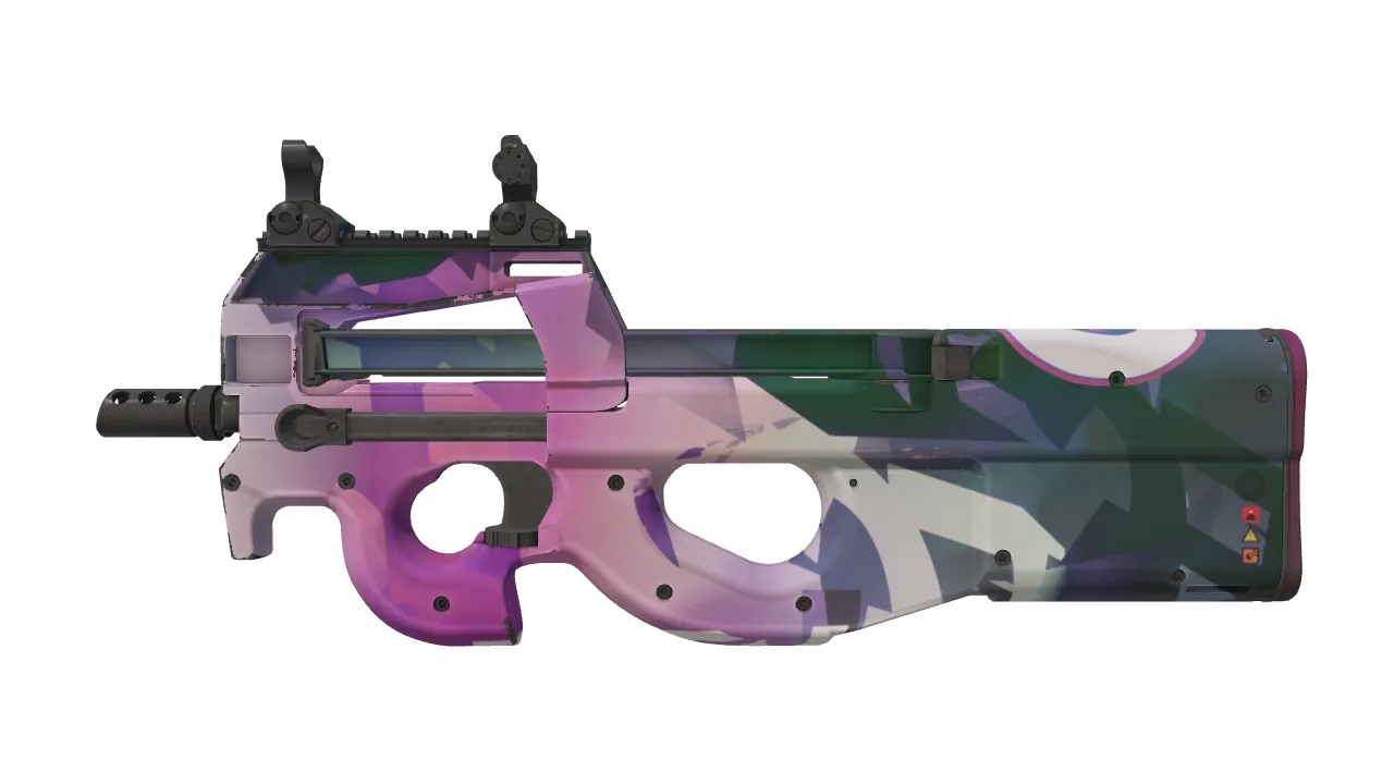 Souvenir P90 | Attack Vector (Minimal Wear) — Dust II light, front