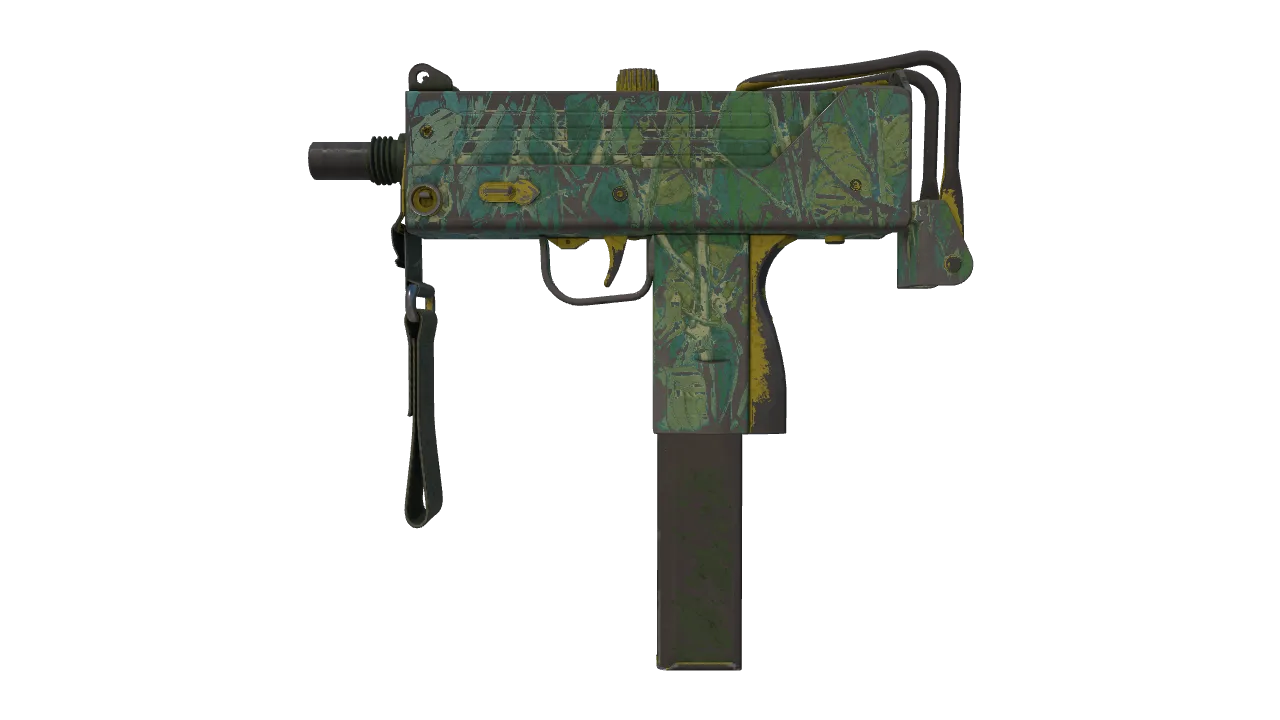 MAC-10 | Poplar Thicket (Battle-Scarred) — Dust II light, front