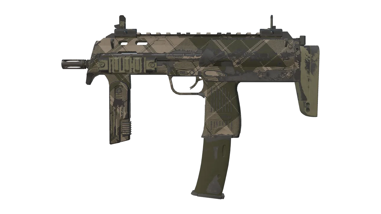 MP7 | Olive Plaid (Field-Tested) — Dust II light, front
