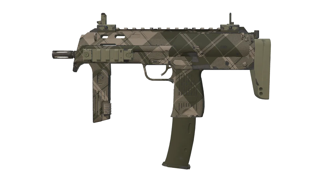 MP7 | Olive Plaid (Minimal Wear) — Dust II light, front
