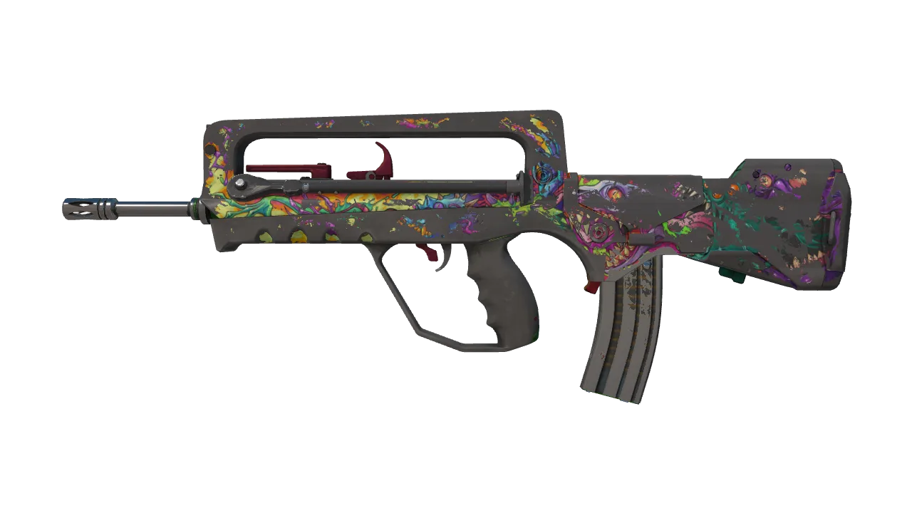 FAMAS | Bad Trip (Battle-Scarred) — Dust II light, front