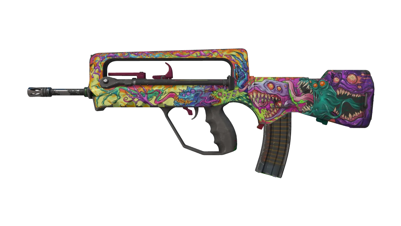 StatTrak™ FAMAS | Bad Trip (Field-Tested) — Dust II light, front