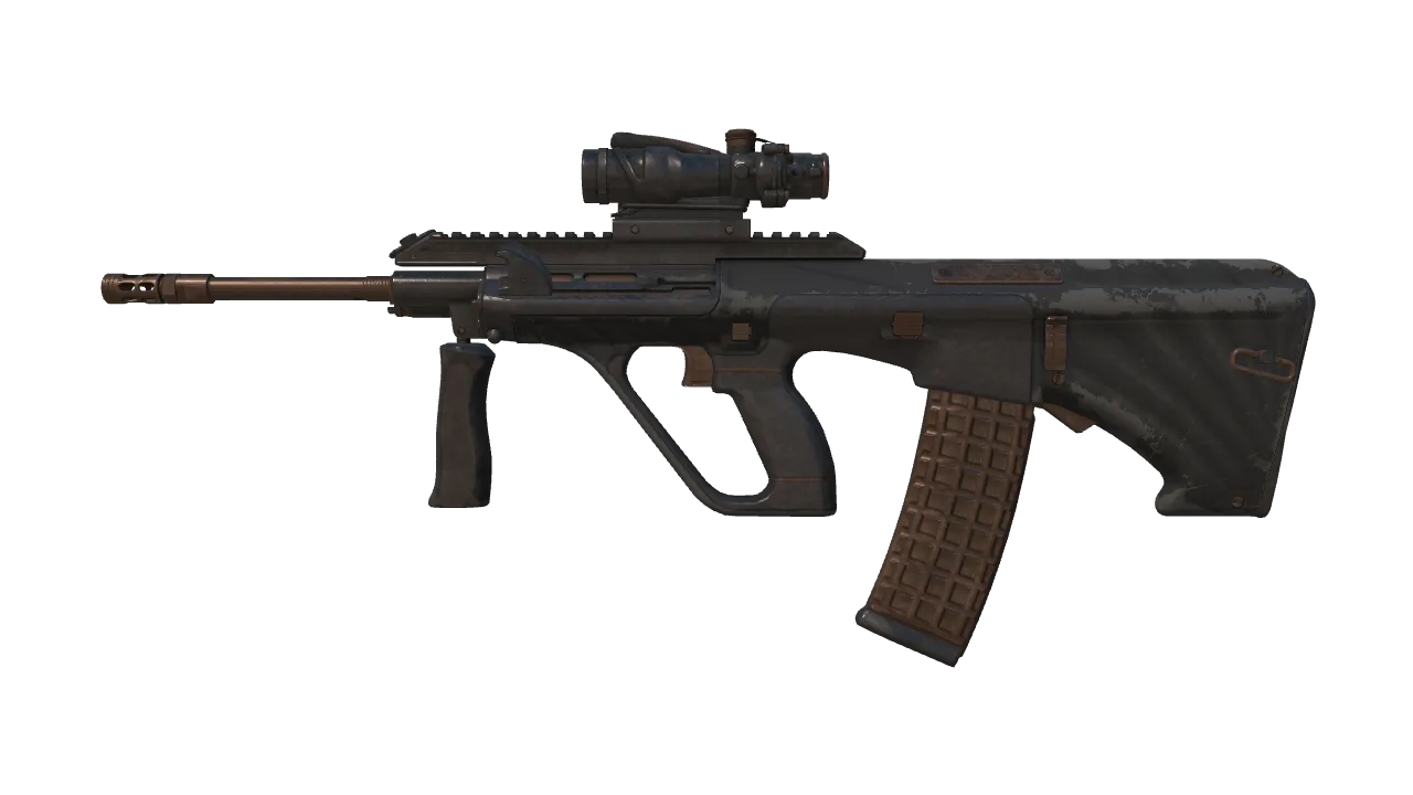 StatTrak™ AUG | Luxe Trim (Well-Worn) — Dust II light, front