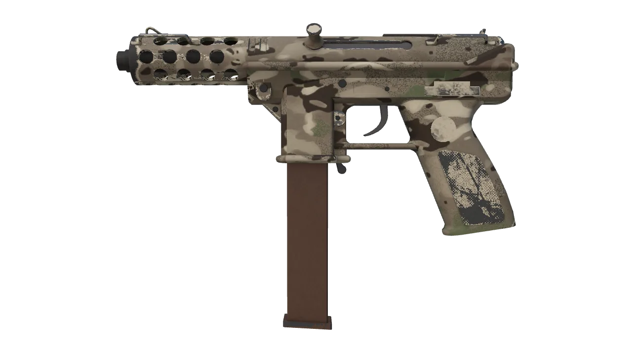 Souvenir Tec-9 | VariCamo (Minimal Wear) — Dust II light, front