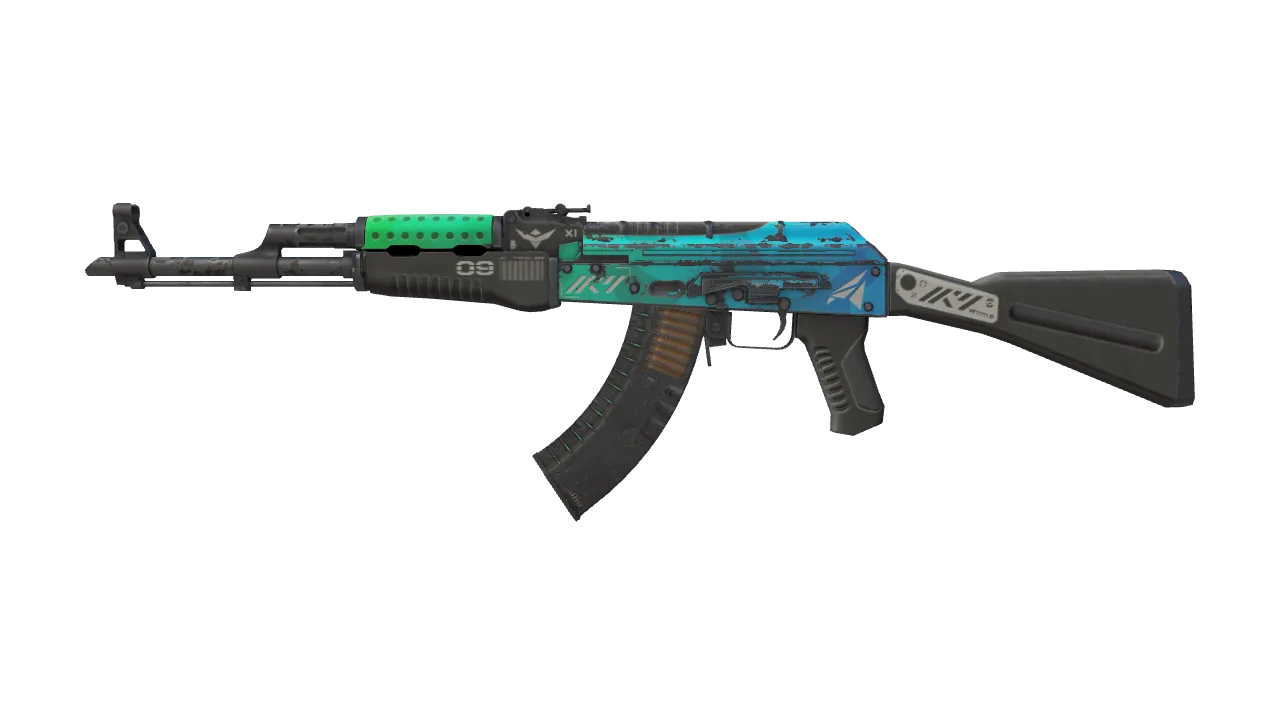 AK-47 | Ice Coaled (Battle-Scarred) — Dust II light, front