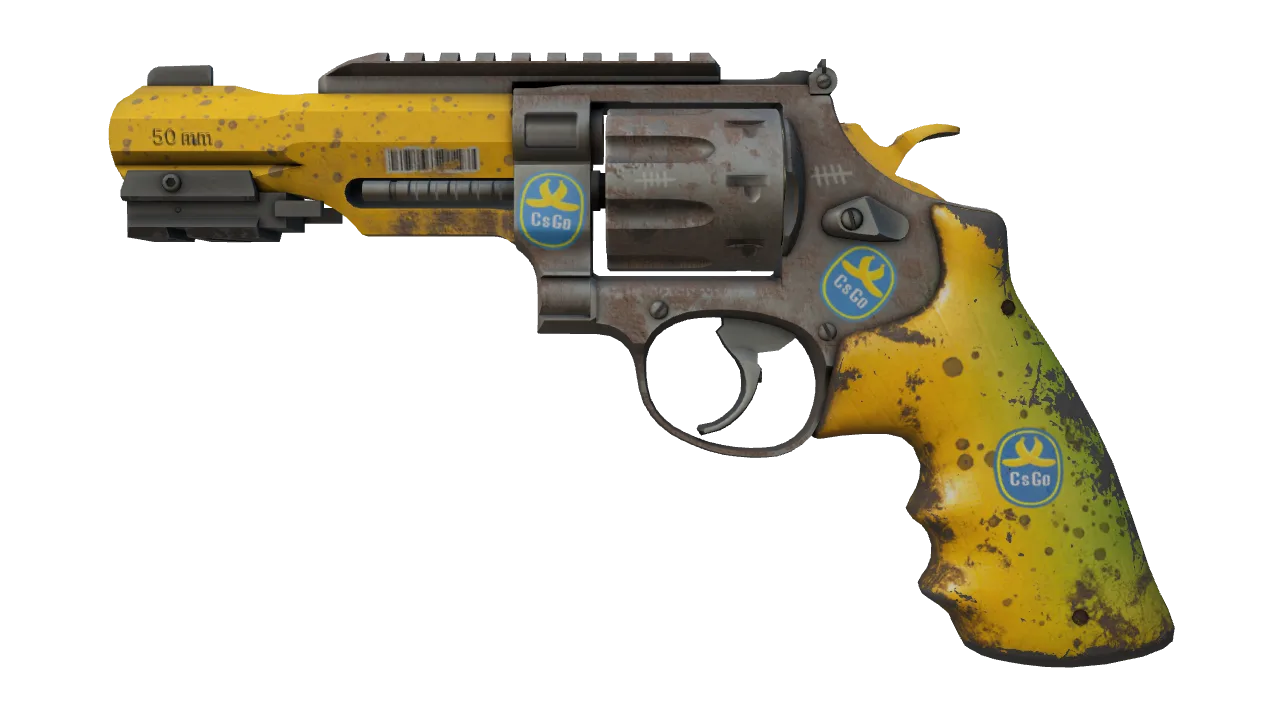 R8 Revolver | Banana Cannon (Field-Tested) — Dust II light, front