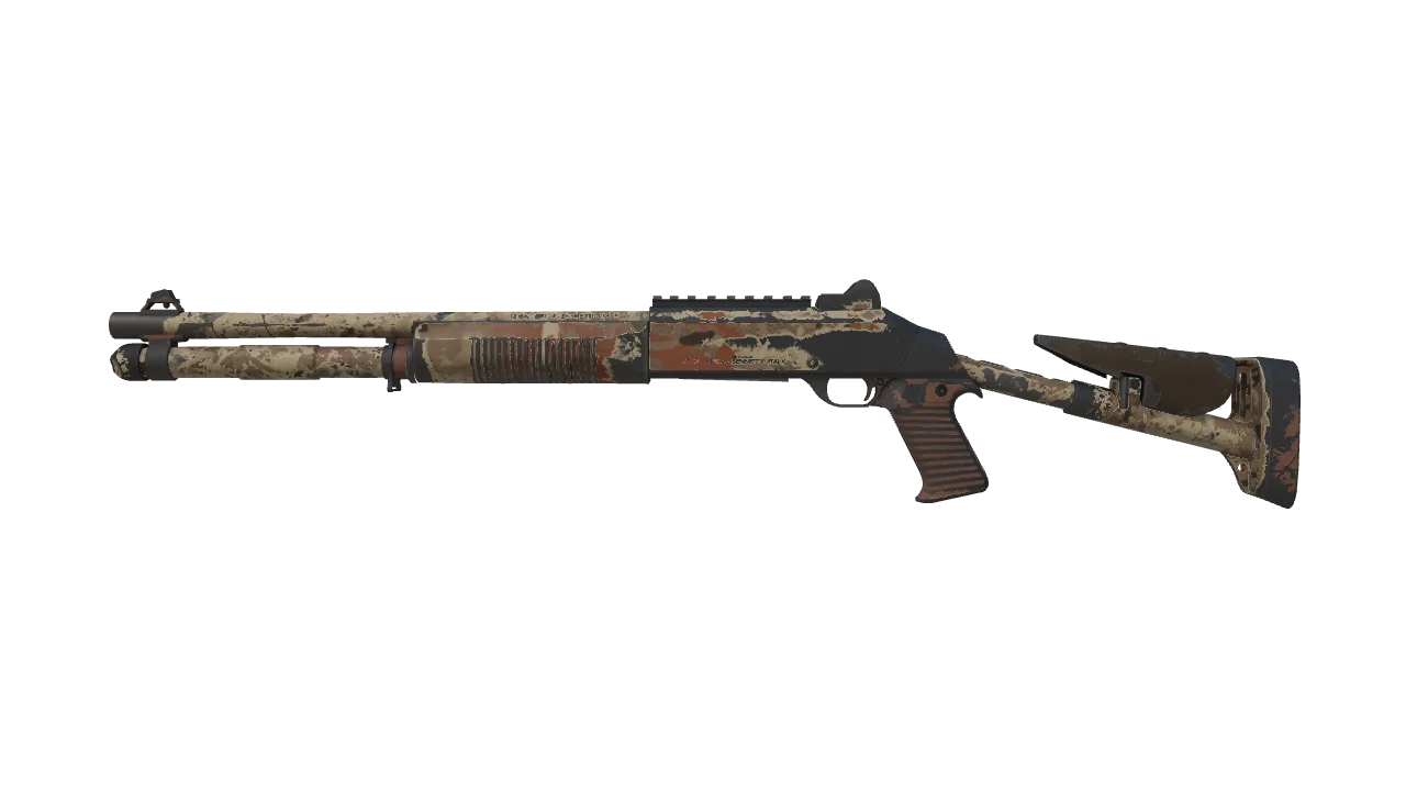 XM1014 | CaliCamo (Well-Worn) — Dust II light, front