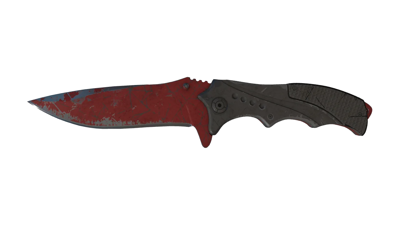 ★ Nomad Knife | Crimson Web (Battle-Scarred) — Dust II light, front