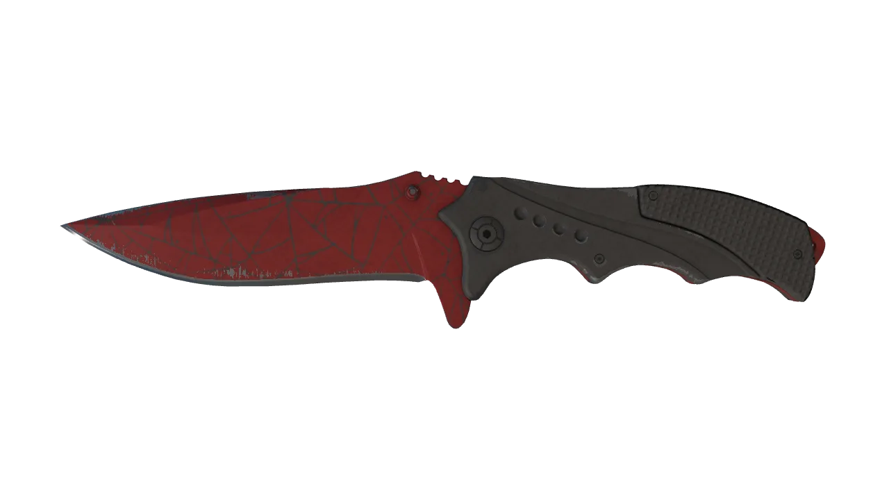 ★ Nomad Knife | Crimson Web (Well-Worn) — Dust II light, front