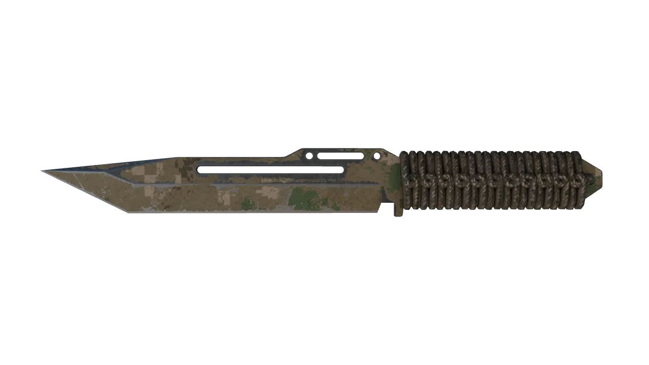 ★ Paracord Knife | Forest DDPAT (Battle-Scarred) — Dust II light, front
