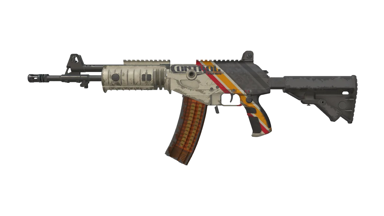 StatTrak™ Galil AR | Control (Well-Worn) — Dust II light, front