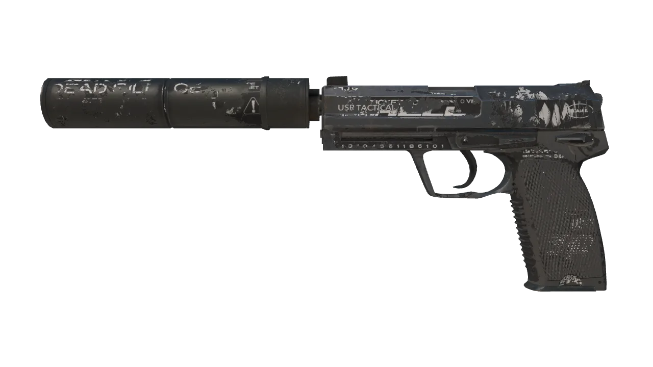 USP-S | Ticket to Hell (Battle-Scarred) — Dust II light, front