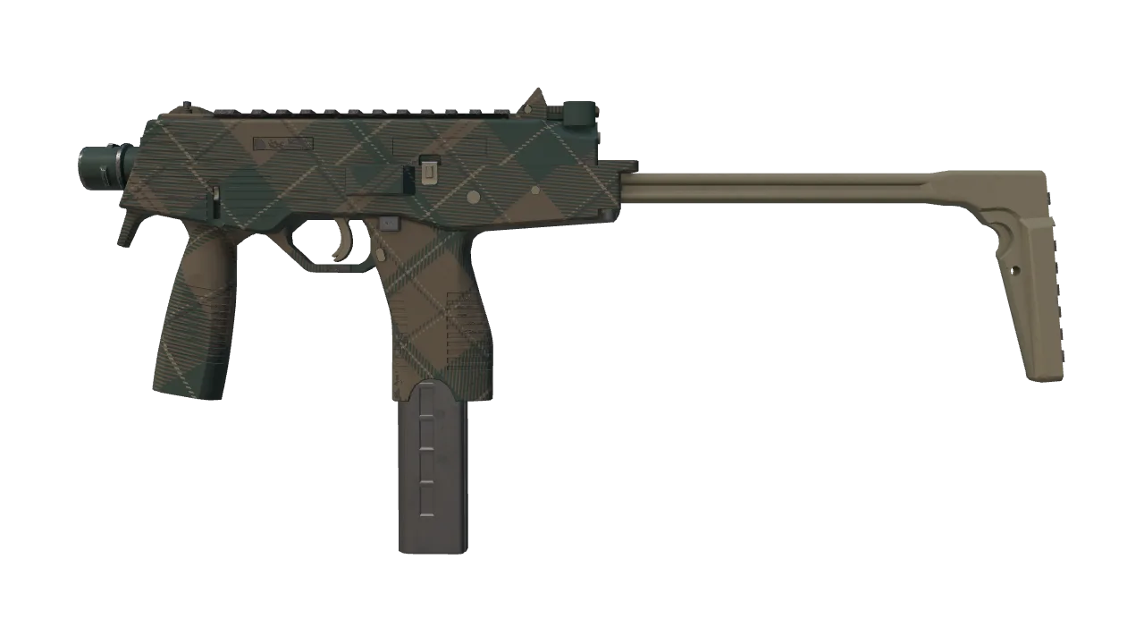 MP9 | Green Plaid (Factory New) — Dust II light, front