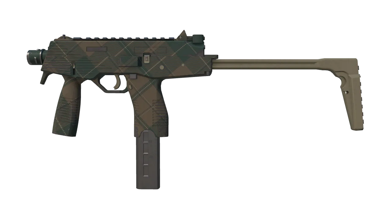 MP9 | Green Plaid (Minimal Wear) — Dust II light, front