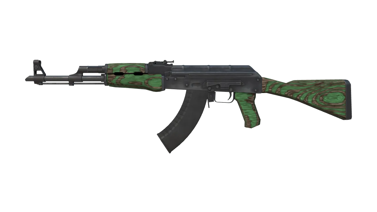 AK-47 | Green Laminate (Well-Worn) — Dust II light, front