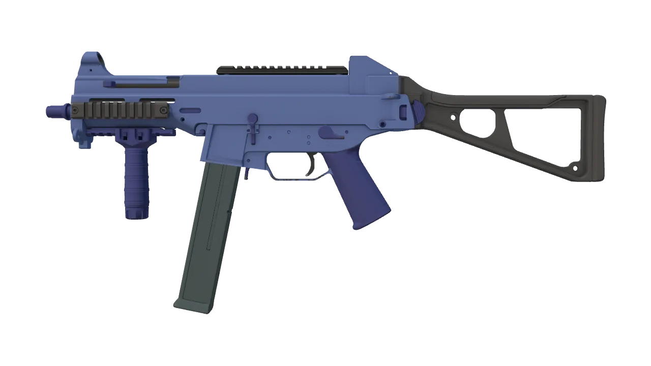 UMP-45 | Indigo (Factory New) — Dust II light, front