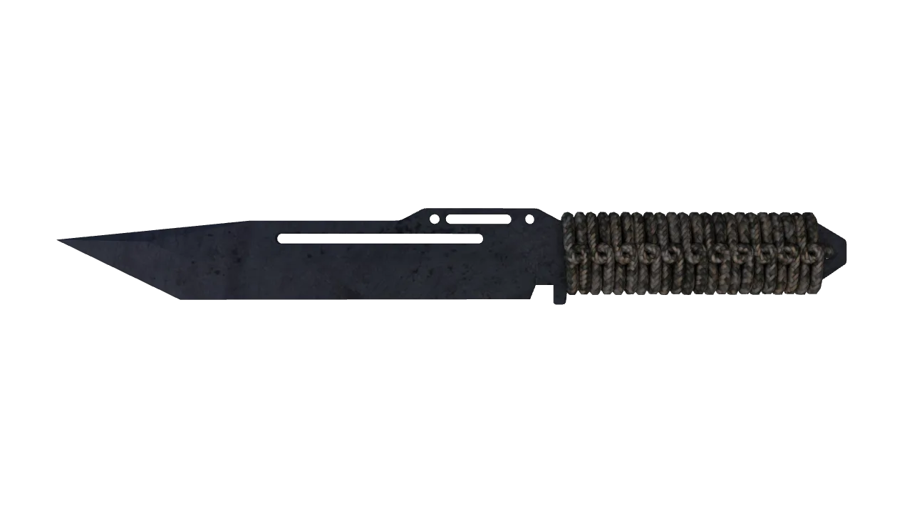 ★ Paracord Knife | Blue Steel (Battle-Scarred) — Dust II light, front