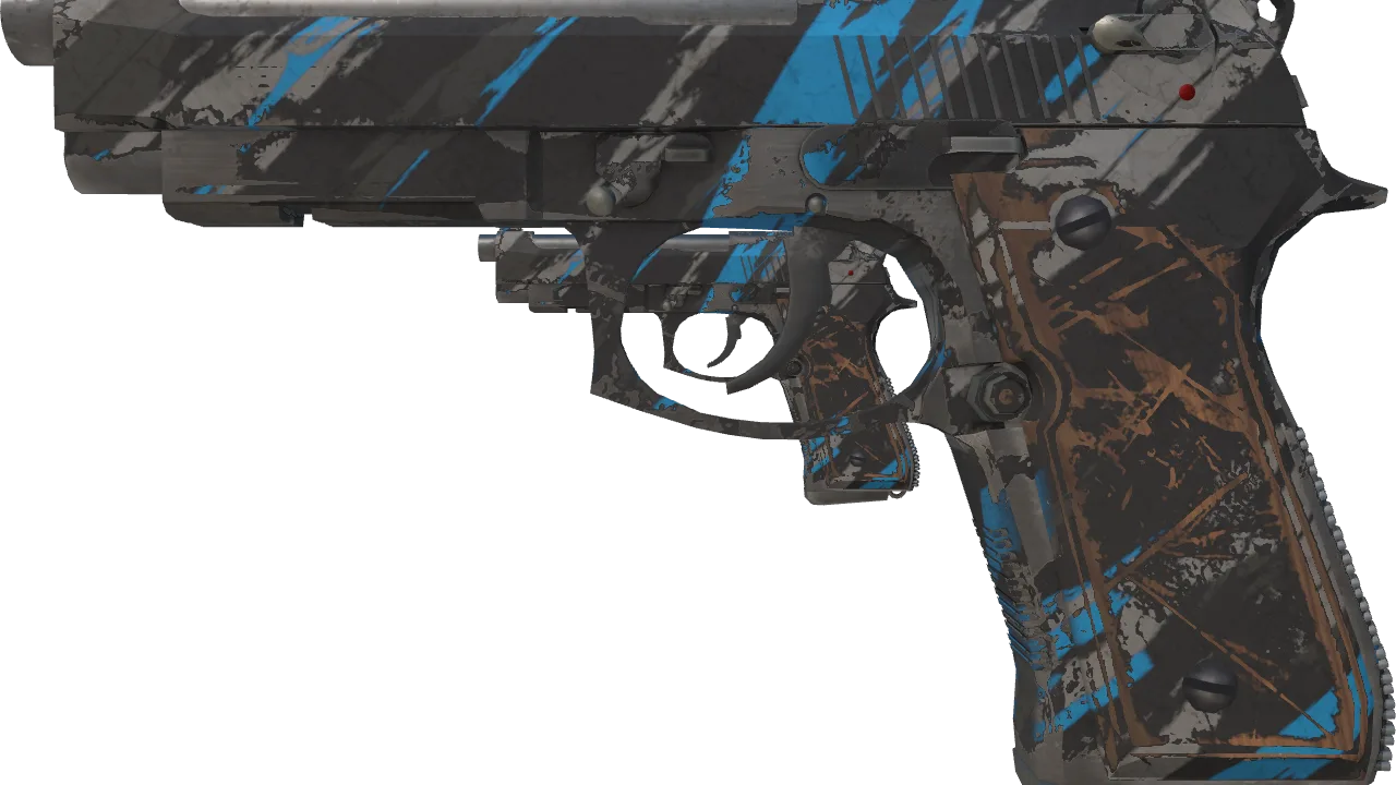 Dual Berettas | Shred (Well-Worn) — Dust II light, front