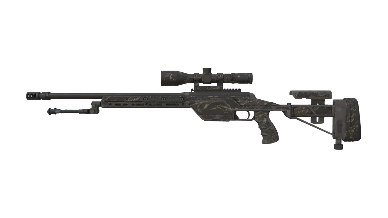 SSG 08 | Tiger Tear (Well-Worn) — Dust II light, front