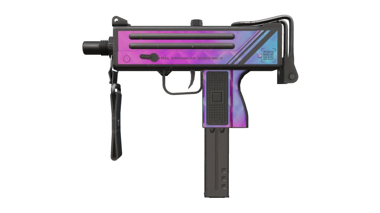 MAC-10 | Disco Tech (Well-Worn) — Dust II light, front